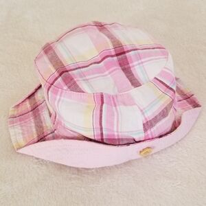 Charming Pink Plaid Kids Sun Hat